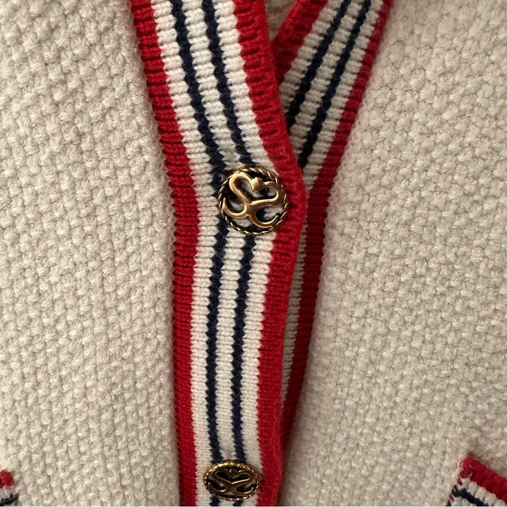 Sandro Nautical Style Cardigan in white size 0/XS - Picture 11 of 11